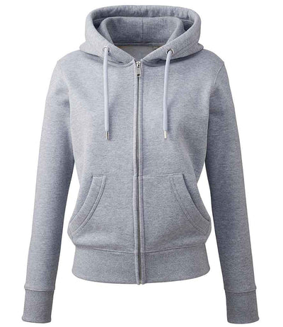 Anthem Ladies Organic Full Zip Hoodie - Grey Marl