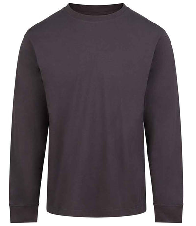 AWDis Long Sleeve 180 T-Shirt - Solid Charcoal