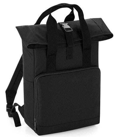 BagBase Recycled Twin Handle Roll-Top Backpack - Black
