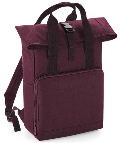 BagBase Recycled Twin Handle Roll-Top Backpack - Burgundy