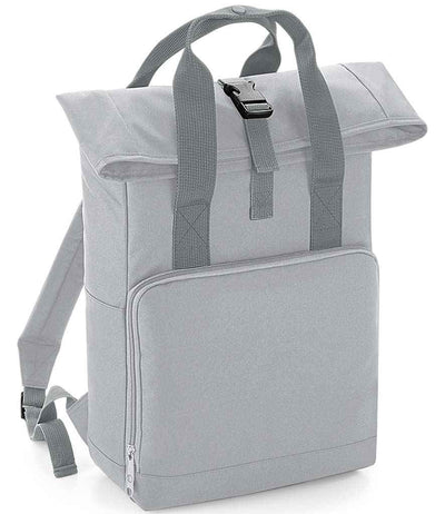 BagBase Recycled Twin Handle Roll-Top Backpack - Light Grey