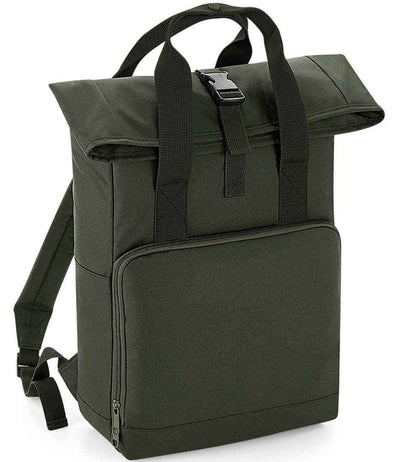 BagBase Recycled Twin Handle Roll-Top Backpack - Olive Green