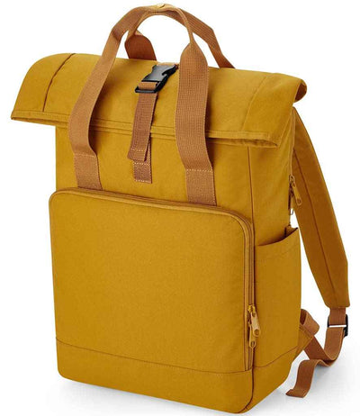BagBase Recycled Twin Handle Roll-Top Laptop Backpack - Mustard