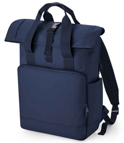 BagBase Recycled Twin Handle Roll-Top Laptop Backpack - Navy Dusk