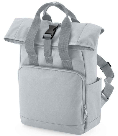 BagBase Recycled Mini Twin Handle Roll-Top Backpack - Light Grey