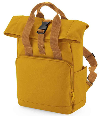 BagBase Recycled Mini Twin Handle Roll-Top Backpack - Mustard
