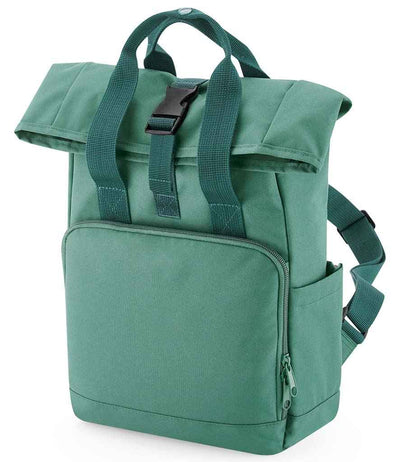 BagBase Recycled Mini Twin Handle Roll-Top Backpack - Sage Green