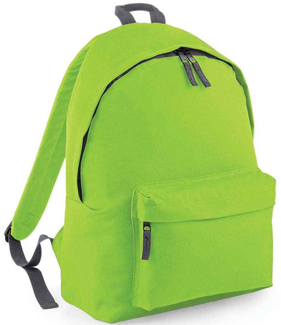 BagBase Kids Fashion Backpack - Lime Green/Graphite Grey