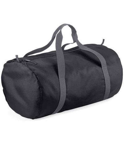 BagBase Packaway Barrel Bag - Black/Graphite Grey