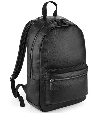 BagBase Faux Leather Backpack - Black