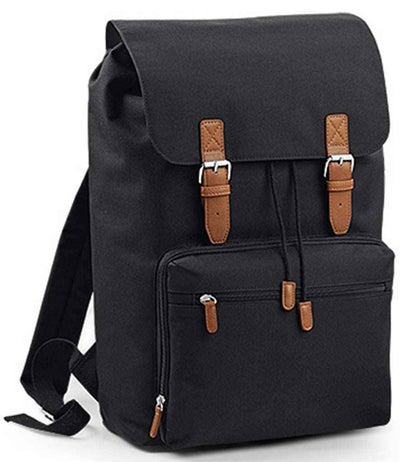 BagBase Vintage Laptop Backpack - Black/Brown