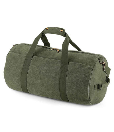 BagBase Vintage Canvas Barrel Bag - Vintage Military Green