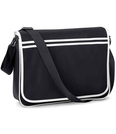 BagBase Retro Messenger Bag - Black/White