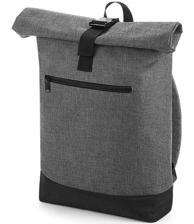 BagBase Roll-Top Backpack - Grey Marl/Black