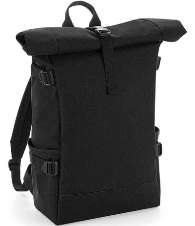 BagBase Block Roll-Top Backpack - Black/Black