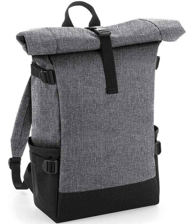 BagBase Block Roll-Top Backpack - Grey Marl/Black