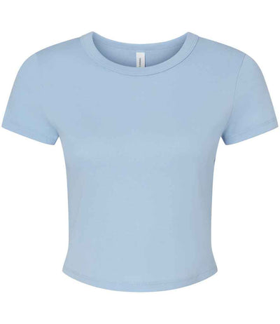Bella Ladies Micro Rib Baby T-Shirt - Solid Baby Blue Blend