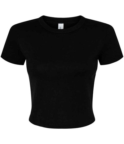 Bella Ladies Micro Rib Baby T-Shirt - Solid Black Blend