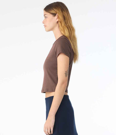 Bella Ladies Micro Rib Baby T-Shirt - Solid cocoa blend