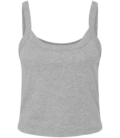 Bella Ladies Micro Rib Spaghetti Strap Tank Top - Athletic Heather