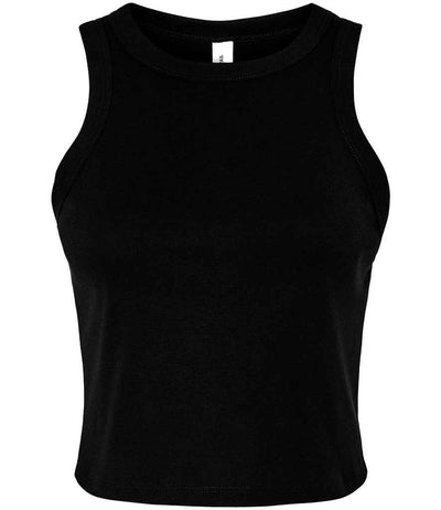 Bella Ladies Micro Rib Racer Tank Top - Solid Black Blend