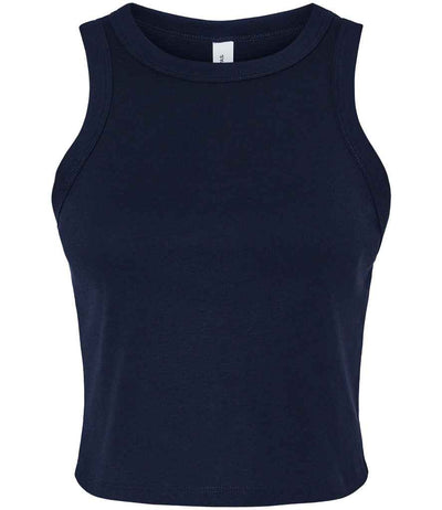 Bella Ladies Micro Rib Racer Tank Top - Solid Navy Blend