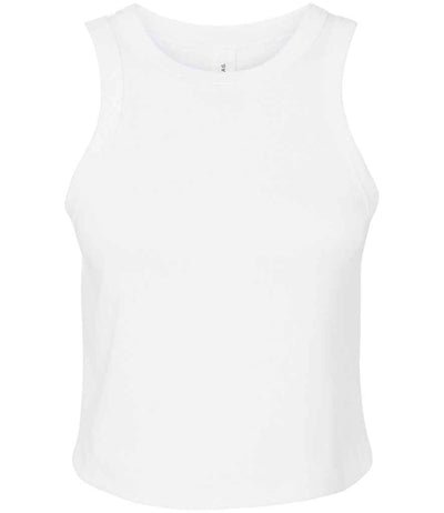 Bella Ladies Micro Rib Racer Tank Top - Solid White Blend