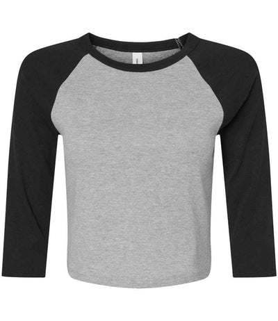 Bella Ladies Micro Rib 3/4 Raglan Baby T-Shirt - Athletic Heather/Black
