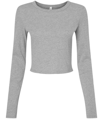Bella Micro Rib Long Sleeve Baby T-Shirt - Athletic Heather