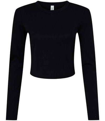 Bella Micro Rib Long Sleeve Baby T-Shirt - Solid Black Blend