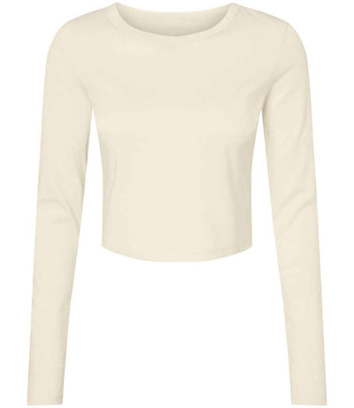 Bella Micro Rib Long Sleeve Baby T-Shirt - Solid Natural Blend