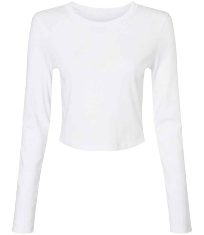 Bella Micro Rib Long Sleeve Baby T-Shirt - Solid White Blend