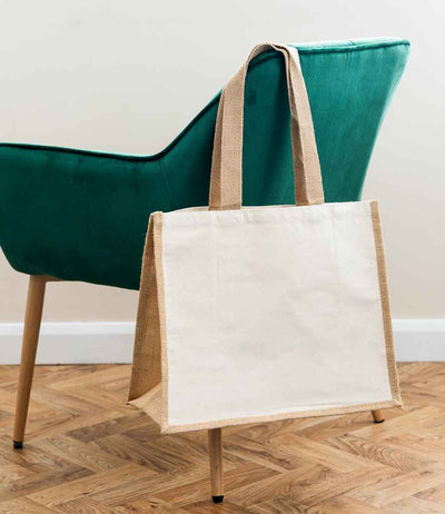 Brand Lab Jute and Canvas Shopper - Natural/Natural