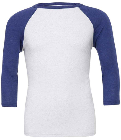 Canvas Unisex 3/4 Sleeve Baseball T-Shirt - White/Navy