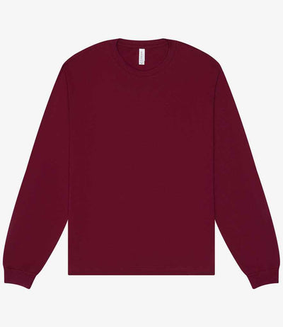 Canvas Unisex Heavyweight Long Sleeve Boxy T-Shirt - Maroon