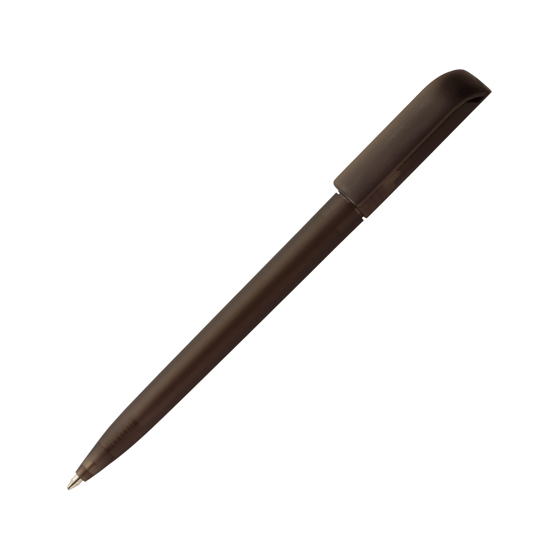 Twist action frosted plastic ballpen