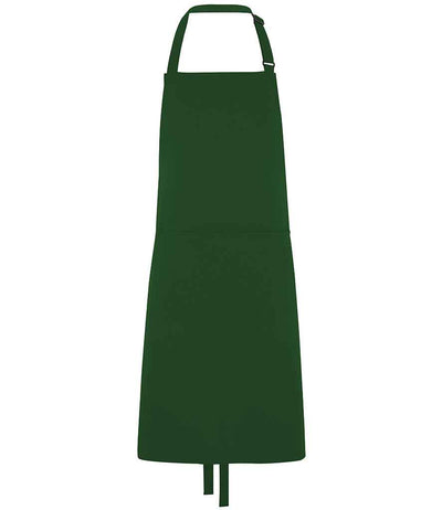 Dennys Polyester Bib Apron with Pocket - Bottle Green