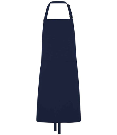 Dennys Polyester Bib Apron with Pocket - Navy