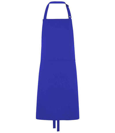 Dennys Polyester Bib Apron with Pocket - Royal Blue