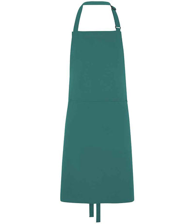 Dennys Polyester Bib Apron with Pocket - Sea Grass