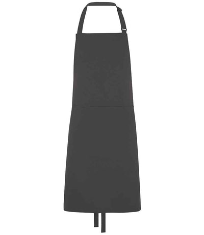 Dennys Polyester Bib Apron with Pocket - Storm Grey