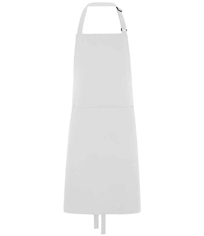 Dennys Polyester Bib Apron with Pocket - White