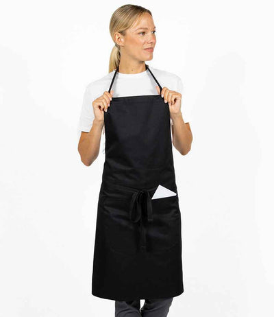 Dennys Bib Apron with Pocket - Black