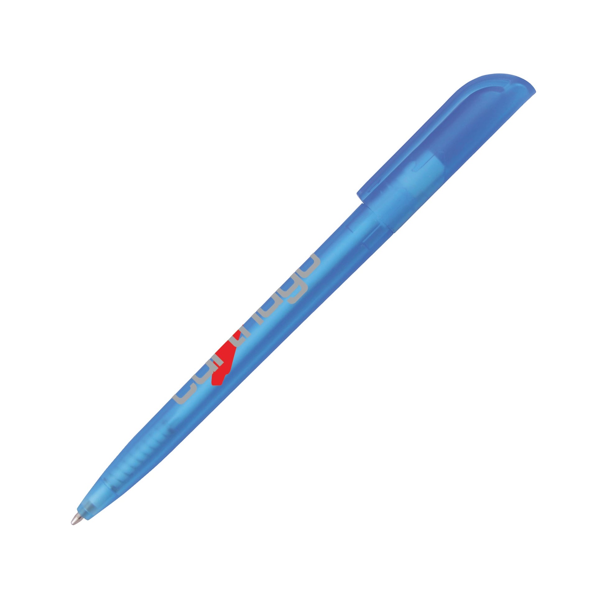 Twist action frosted plastic ballpen