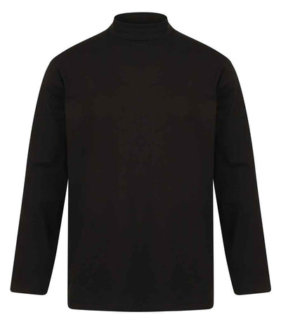 Henbury Long Sleeve Roll Neck Top - Black
