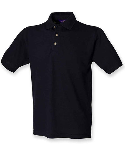 Henbury Classic Heavy Cotton Piqué Polo Shirt - Navy