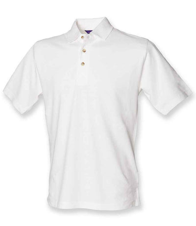 Henbury Classic Heavy Cotton Piqué Polo Shirt - White