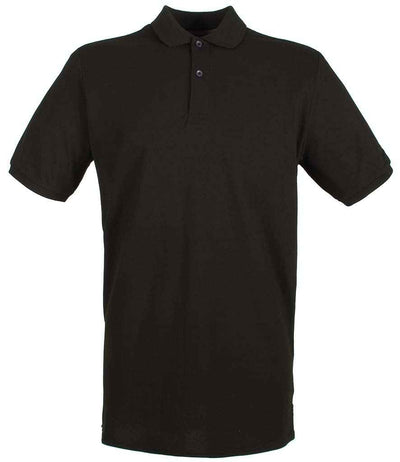 Henbury Modern Fit Cotton Piqué Polo Shirt - Black