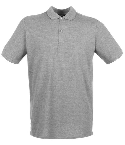 Henbury Modern Fit Cotton Piqué Polo Shirt - Heather Grey