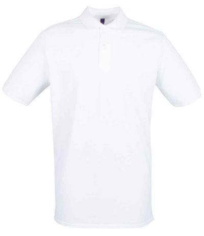 Henbury Modern Fit Cotton Piqué Polo Shirt - White
